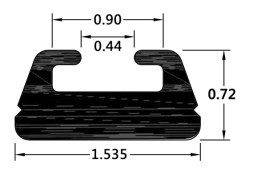 Склиз SKI-DOO 25 (19) профиль, длина 1676 мм (графит) / 222-70-80