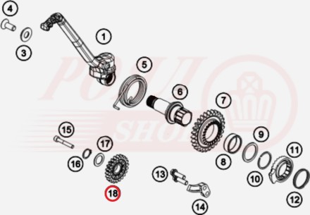 Шестерня кикстартера HJZ300 / FX0019018