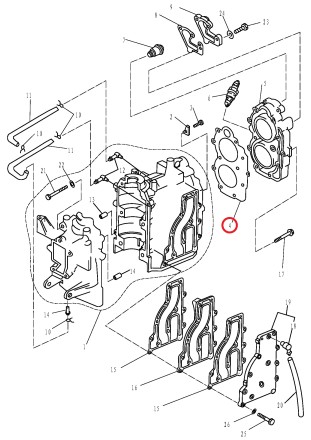 Прокладка ГБЦ T9.9-15, Parsun / T15-04000100