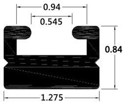 Склиз POLARIS 800-850, 26 (24) профиль, длина 1676 мм (графит) / 226-66-99