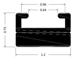 Склиз VK 540 III (1999-05) 20 (20) профиль, длина 1676 мм. (графит) / 620-66-99