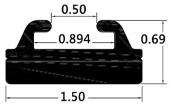 Склиз SKI-DOO 21 (21) профиль, длина 1422 мм (графит) / 421-56-99