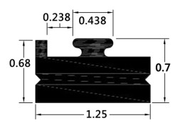 Склиз POLARIS 11 (15) профиль, длина 1676 мм (графит) / 211-66-99